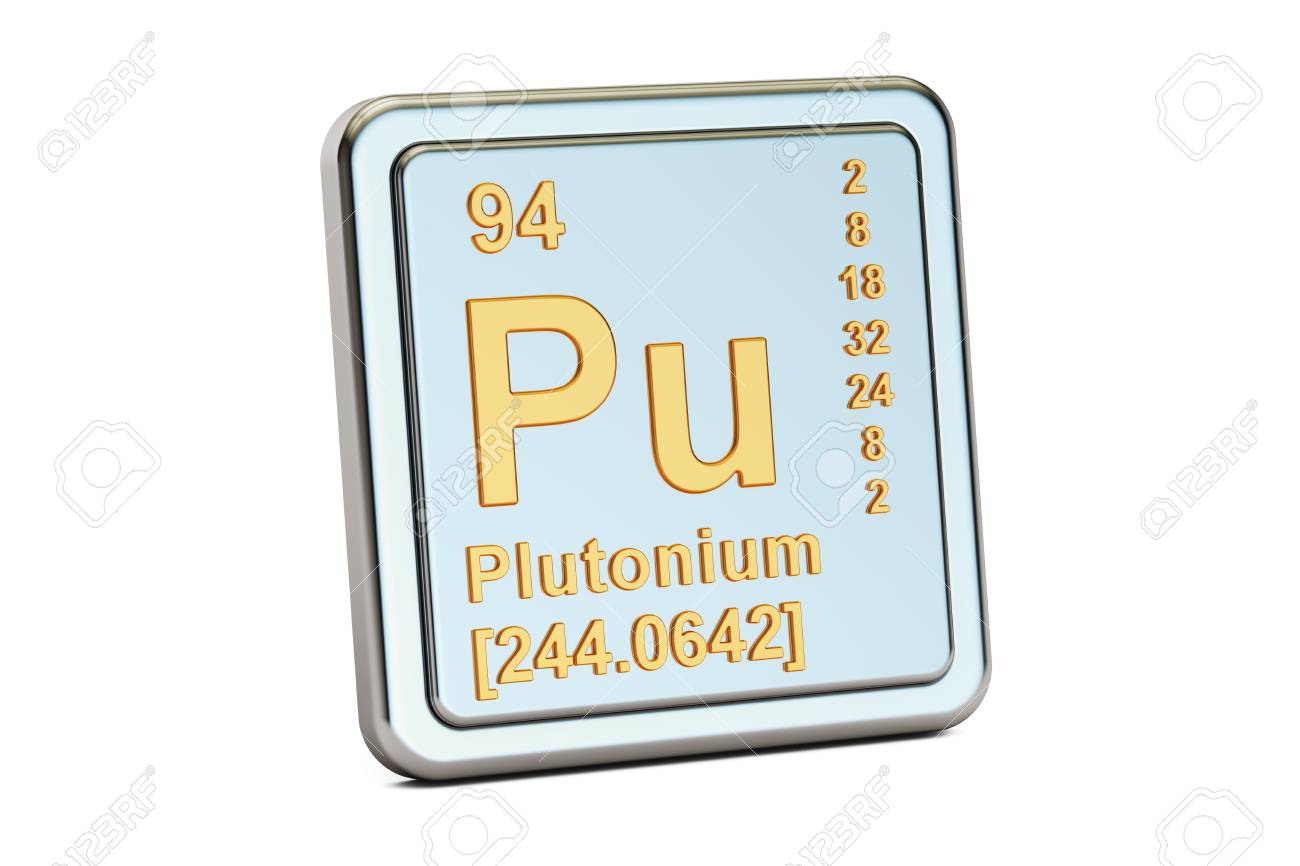 Plutonium Pu Chemical Element Sign 3d Rendering Isolated On
