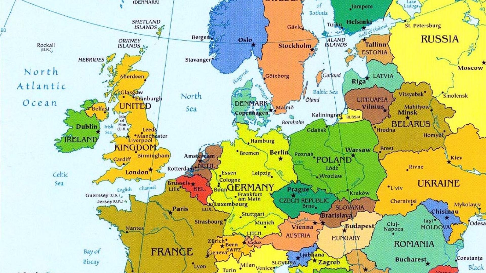 European Cities Wallpaper Hot Erope Map