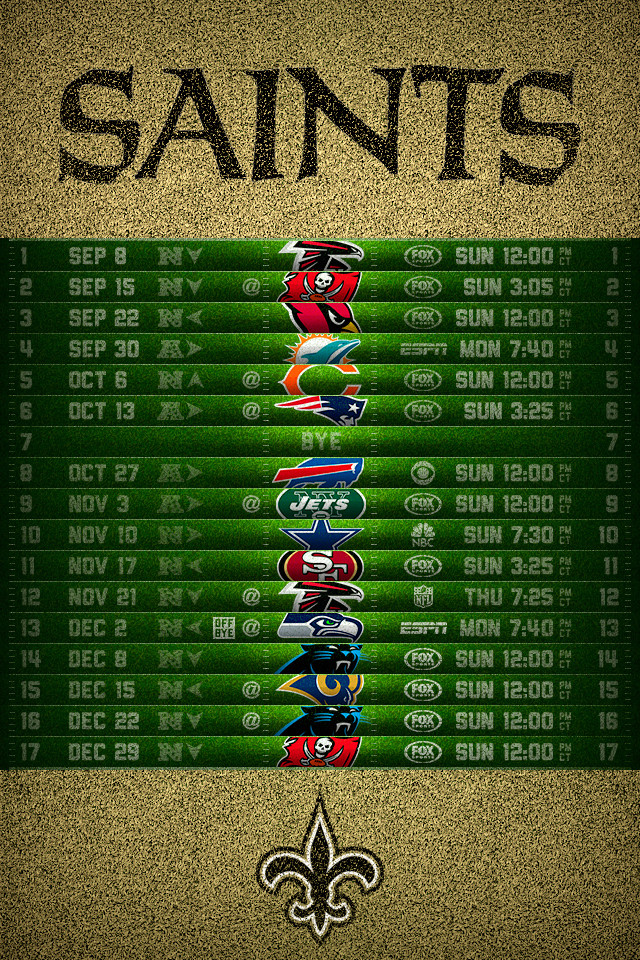New Orleans Saints Football Schedule iPhone Wallpaper