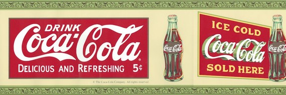 Coca Cola Classic Wallpaper Border Brand By Thebarefootstitcher