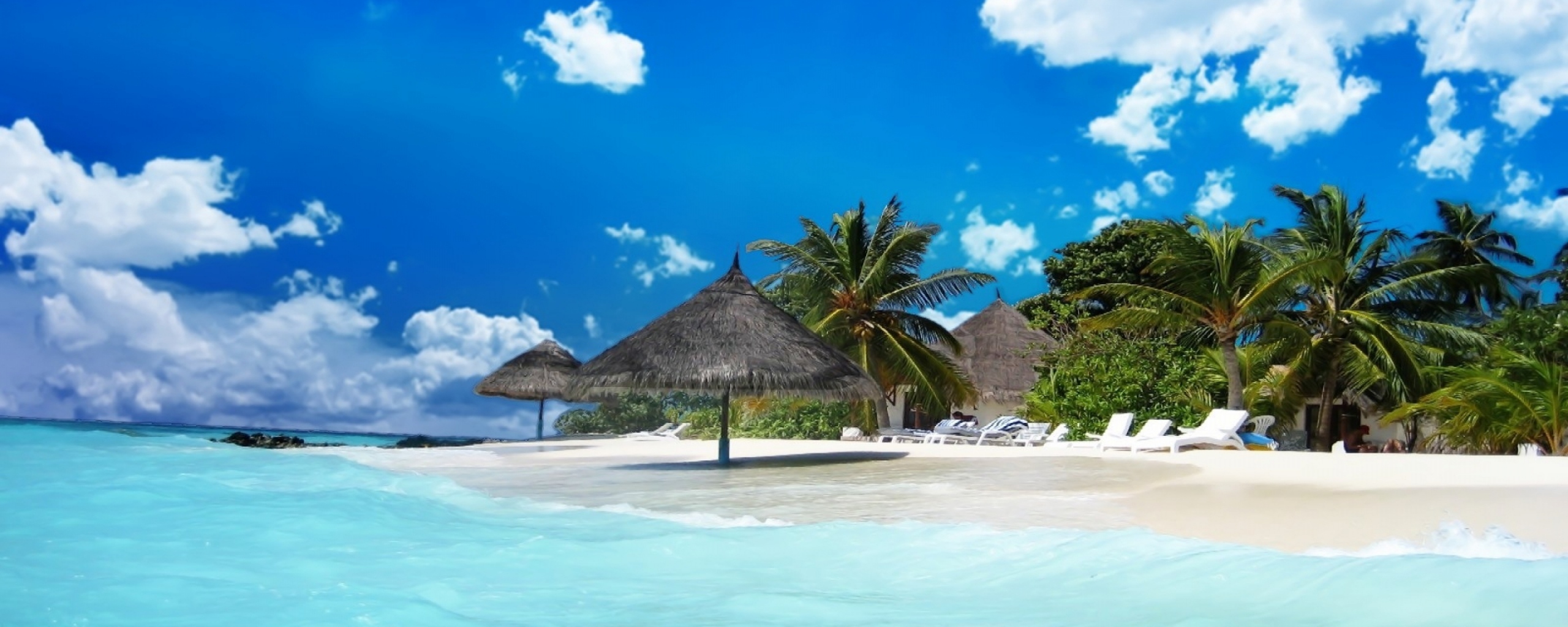Wallpaper Maldives Sand Tropical Beach Palm Trees
