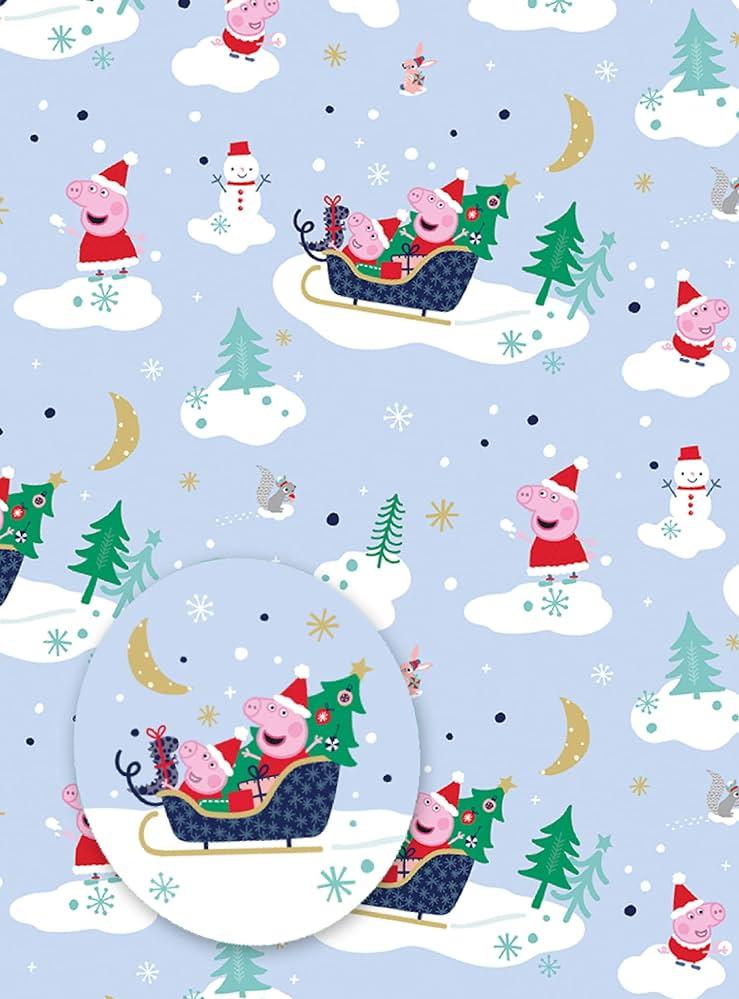 Amazoncom Peppa Pig Christmas Wrapping Paper Sheet Tag