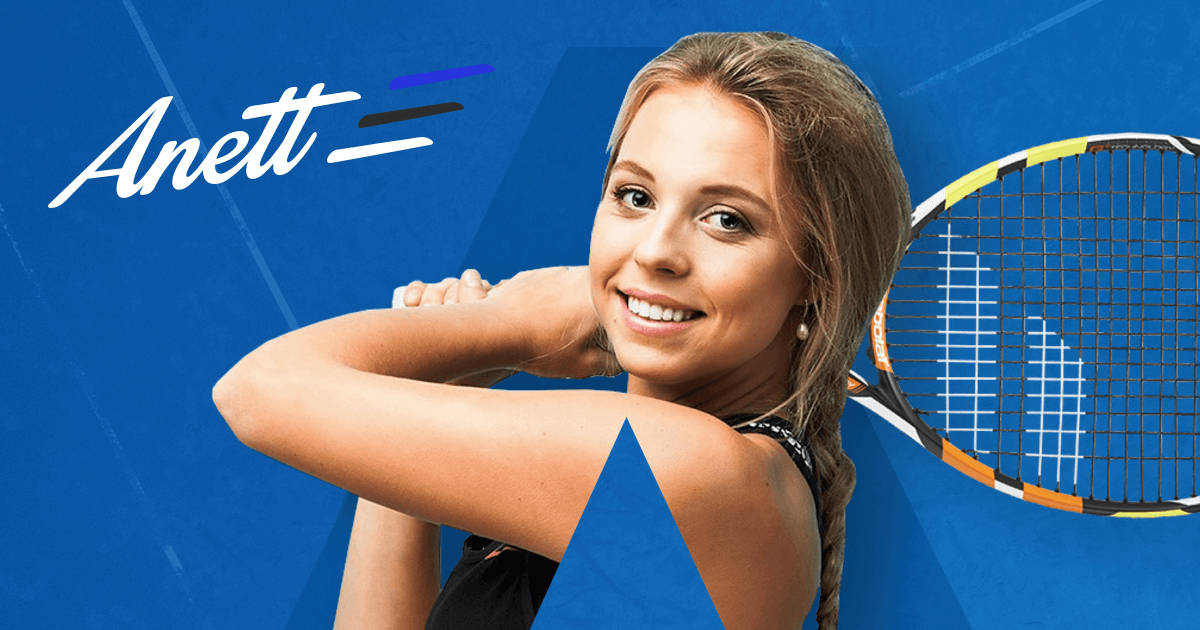 Anett Kontaveit Smiling With Blue Backdrop S6ak7meim5zyfkxq Wallpaper