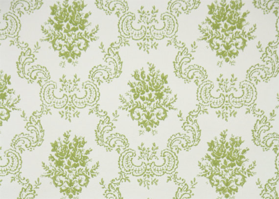 S Vintage Wallpaper Green And White Rose By Hannahstreasures