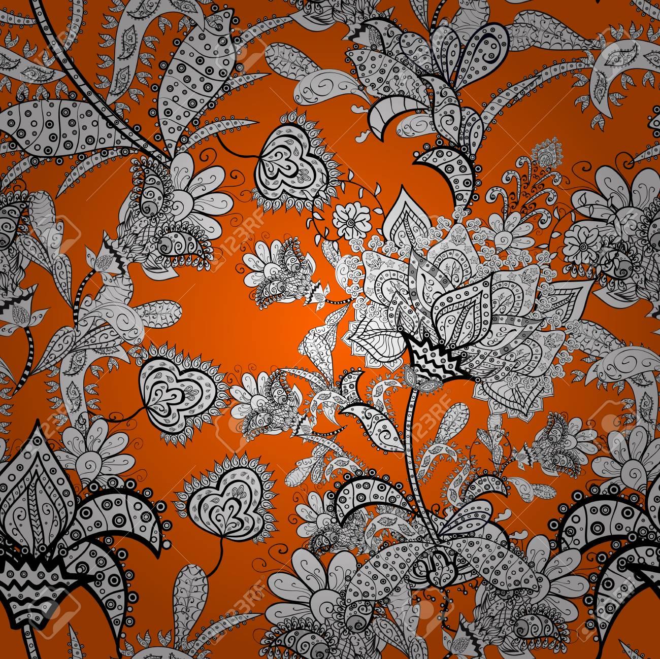 Pretty Vintage Feed Sack Pattern In Small White Orange And Black