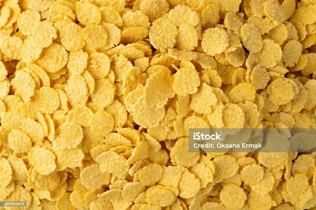 Yellow Corn Cereal Crispy Flakes Cornflakes Or Cereals Stock
