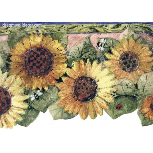 Free Download Honey Bee Big Sunflower Wallpaper Border 500x500