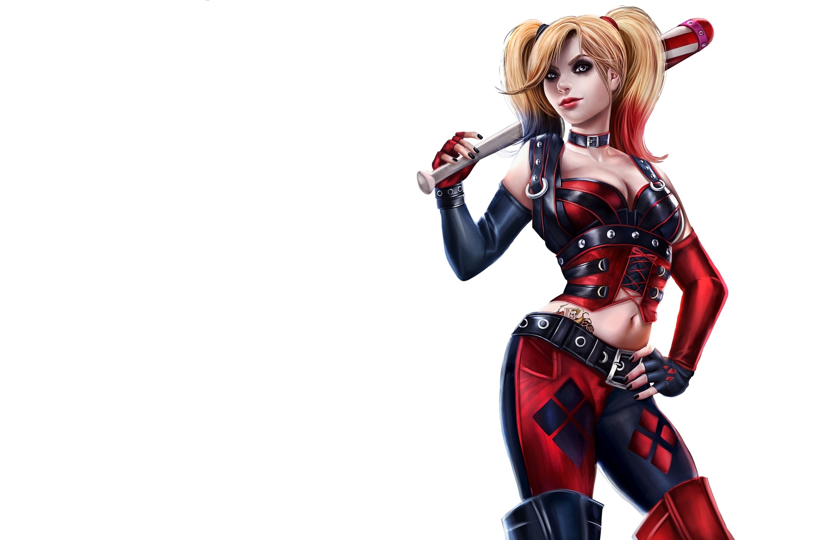 Harley Quinn Art Opinion Villain Costume Bat Tails Background