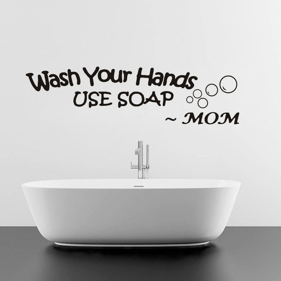 Wash Your Hands Vinyl Bathroom Notes By Mom Wall Sticker Use Soap