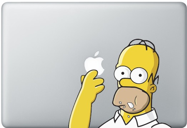 Macbook Homer Simpson Eating Apple Sticker Decal De L Ideal