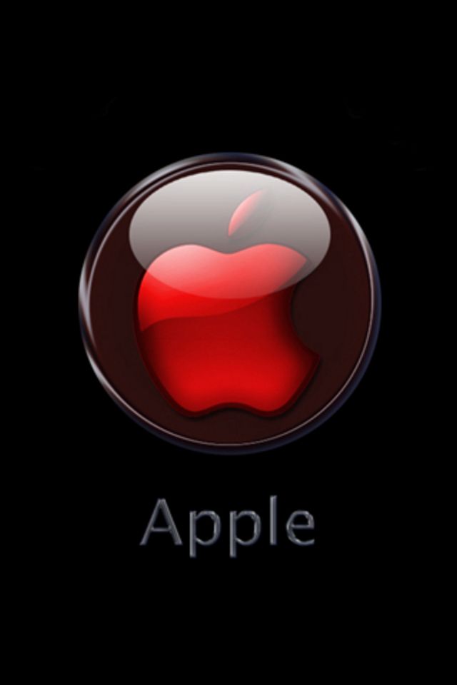 HD iPhone Wallpaper Red Crystal Apple Logo