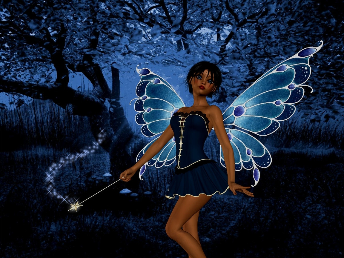 Fairies Fantasy Blue Fairy Wallpaper