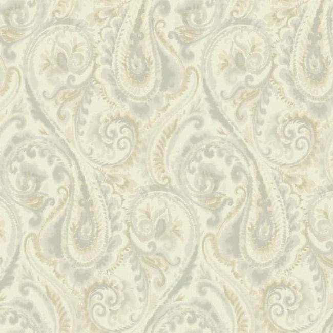 Lyrical Paisley Wallpaper In Grey And Brown Design By Candice Olson Fo