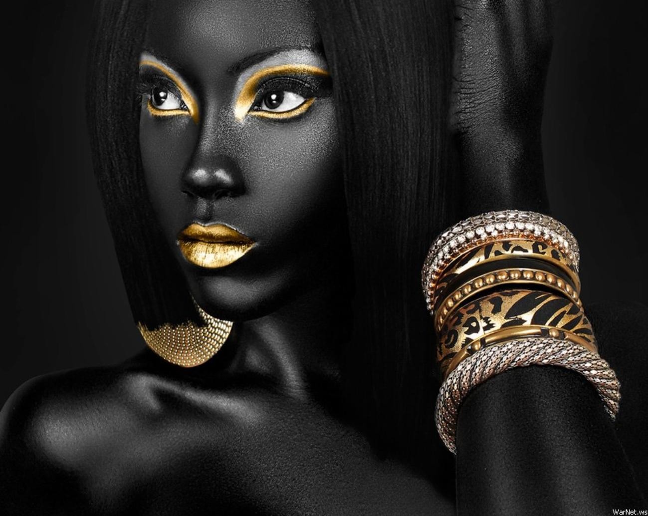 Woman Black People Models Golden