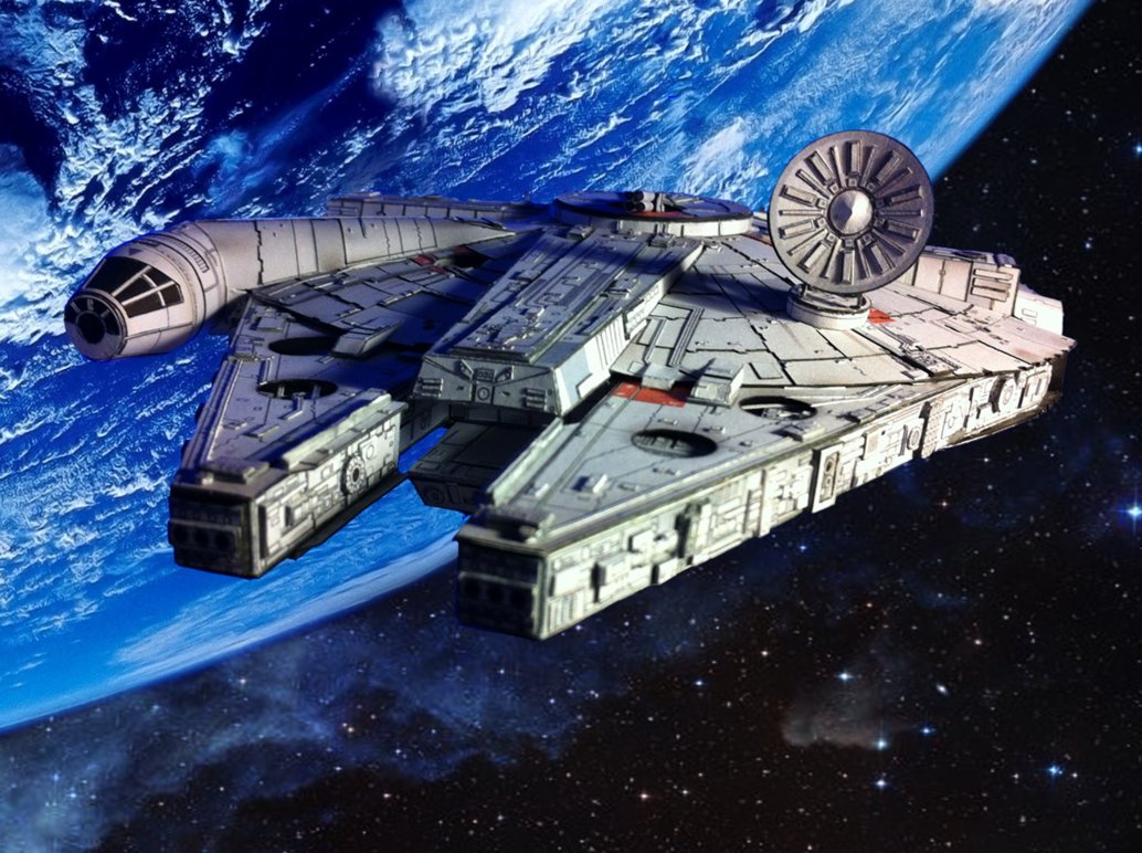 Papercraft Millennium Falcon With Background By Ohnhai On