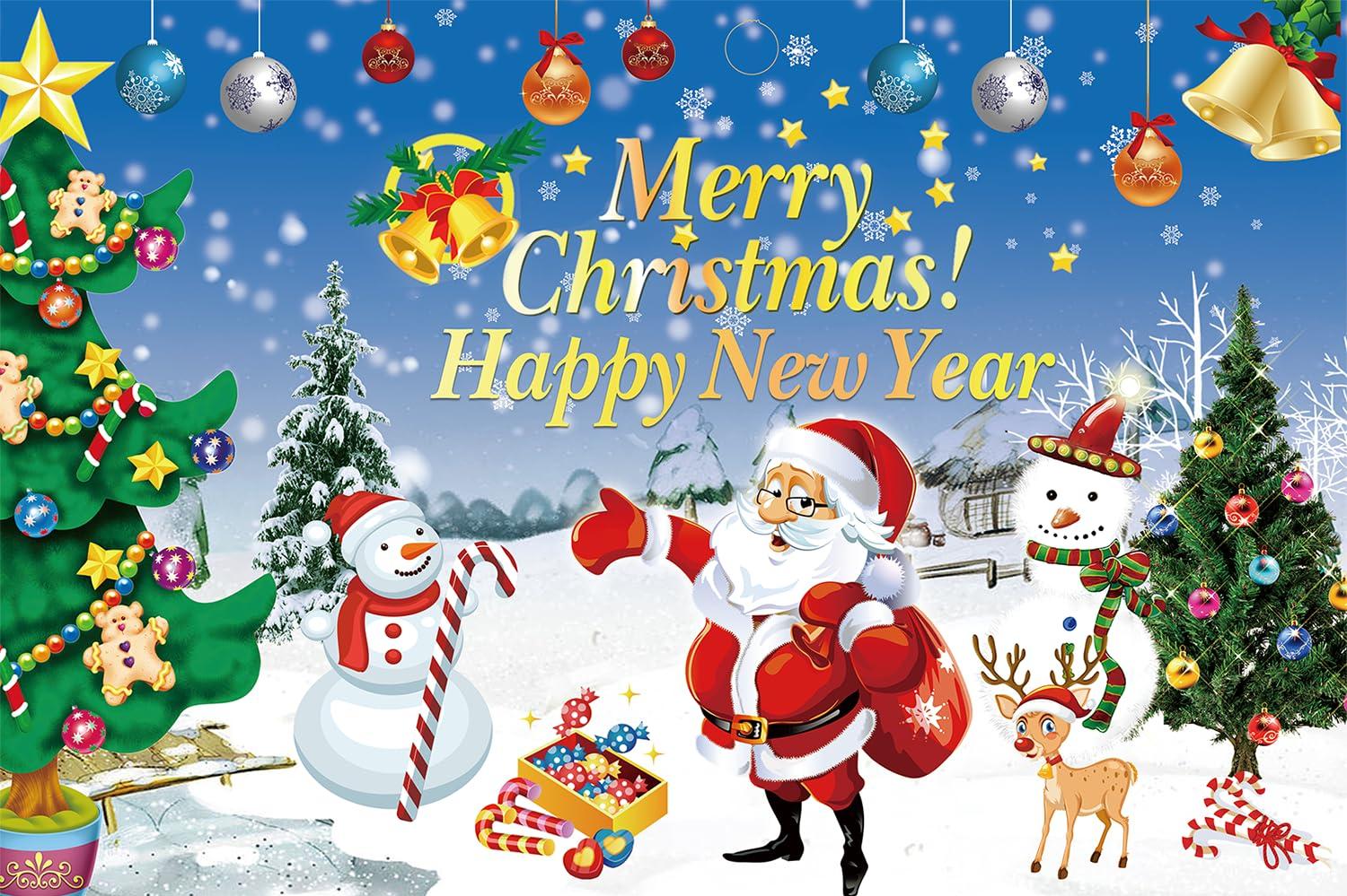Amazoncom YinQin 180x120 cm Merry Christmas Party Backdrops