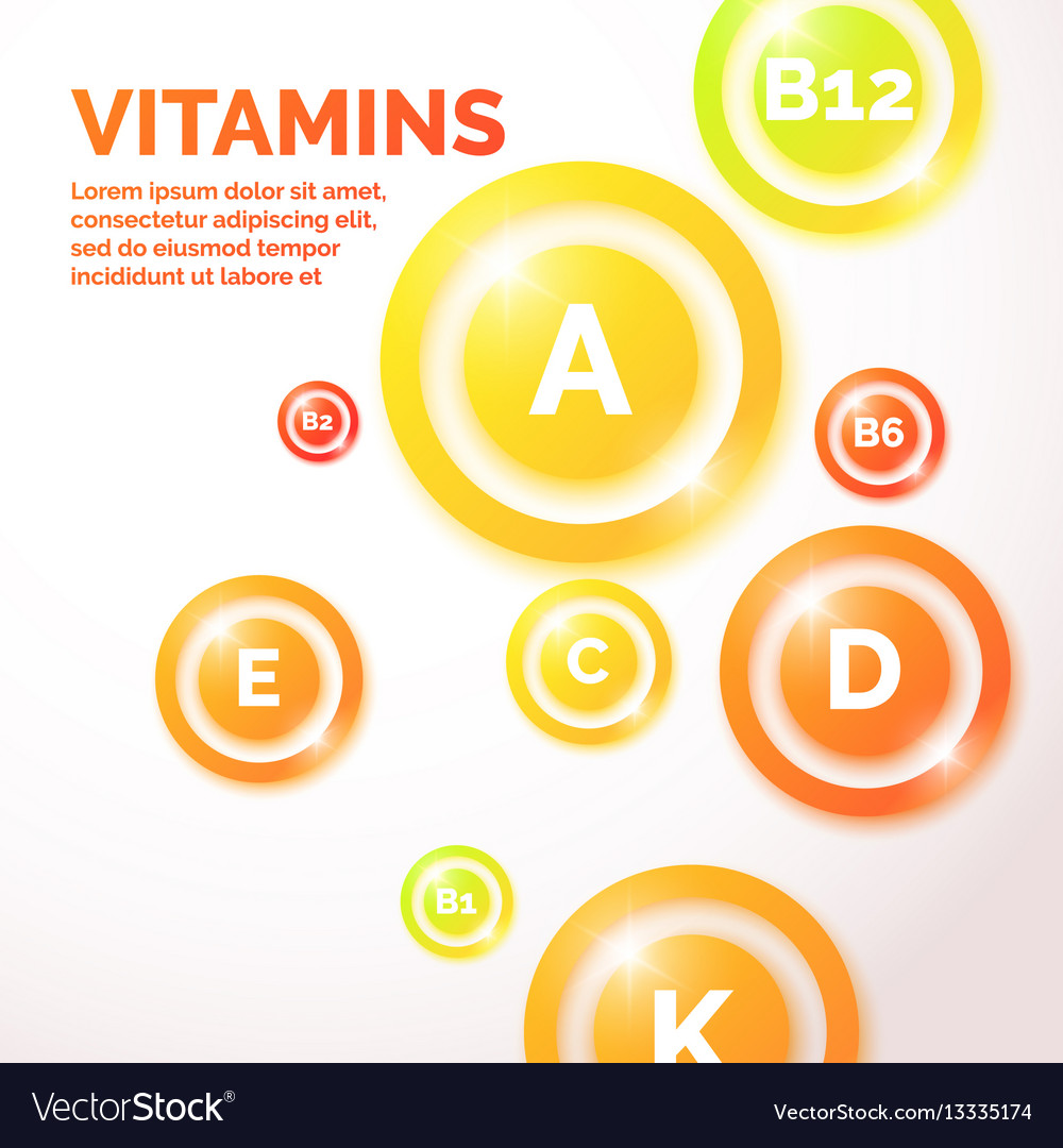 Colourful Vitamin Background Royalty Vector Image