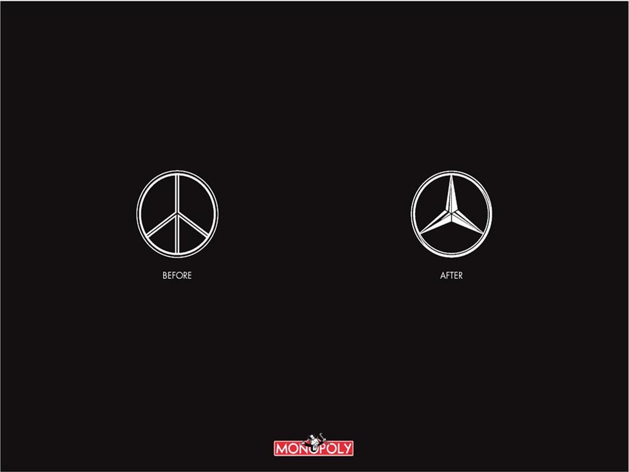 Peace Mercedes Benz Monopoly Logos Wallpaper
