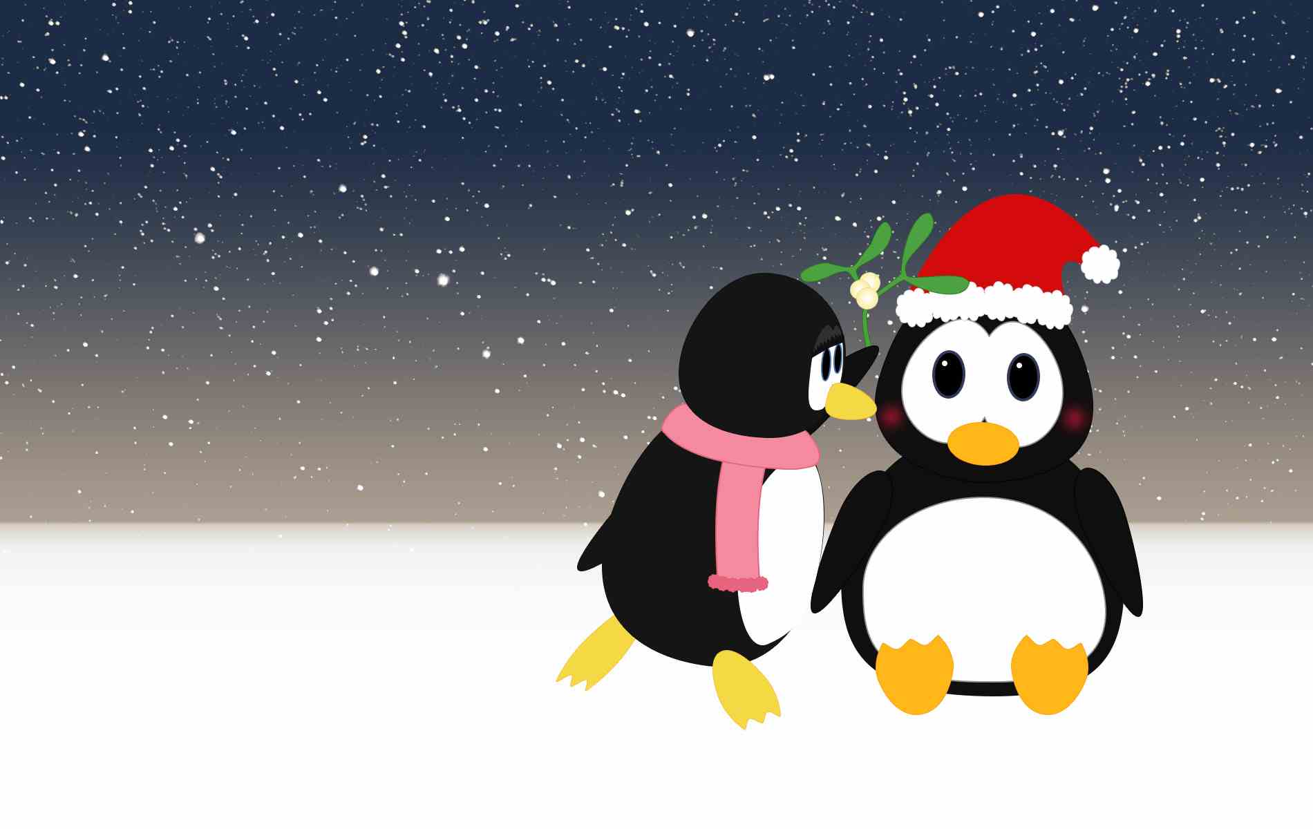 Christmas Penguin Desktop Wallpaper