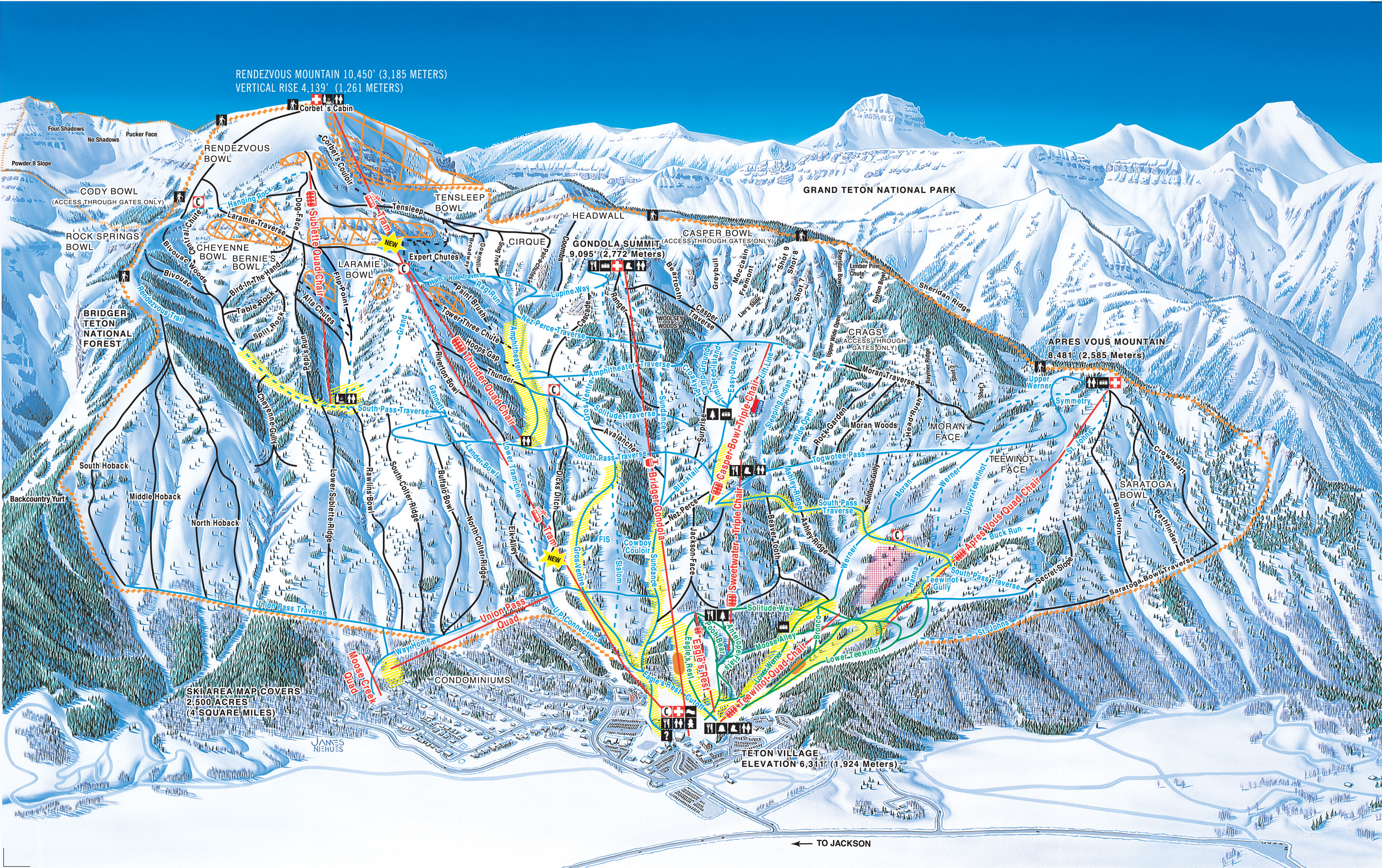 Jackson Hole Trail Map Webcams Ski Vacation Packages