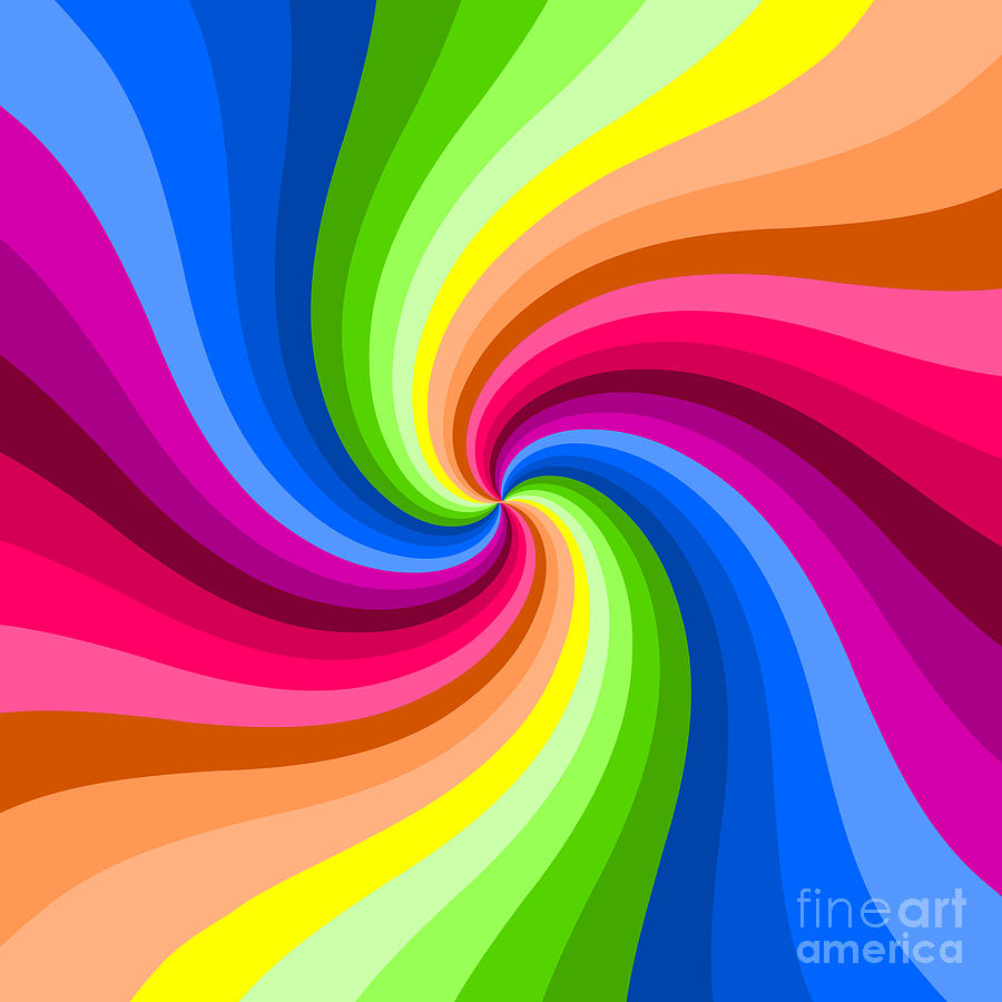 Hypnotic Color Swirl Background Digital Art