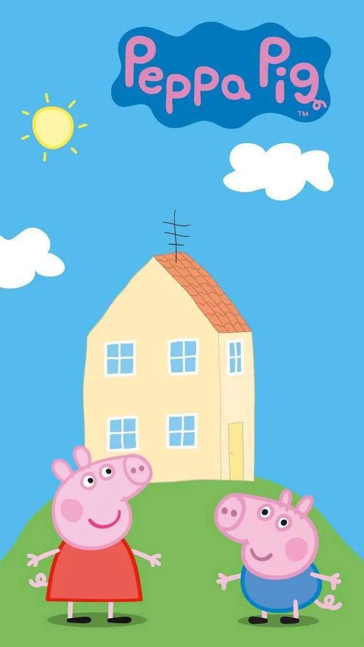 Peppa Pig House Wallpaper Convite