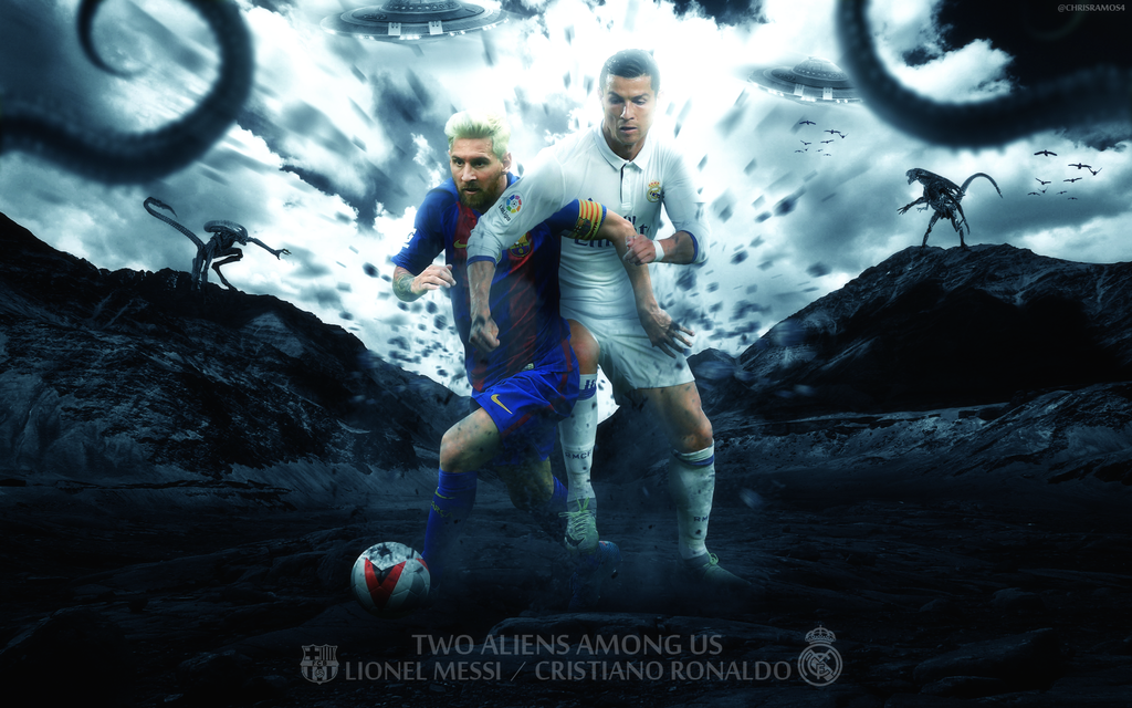 Cristiano Ronaldo And Lionel Messi Wallpaper By