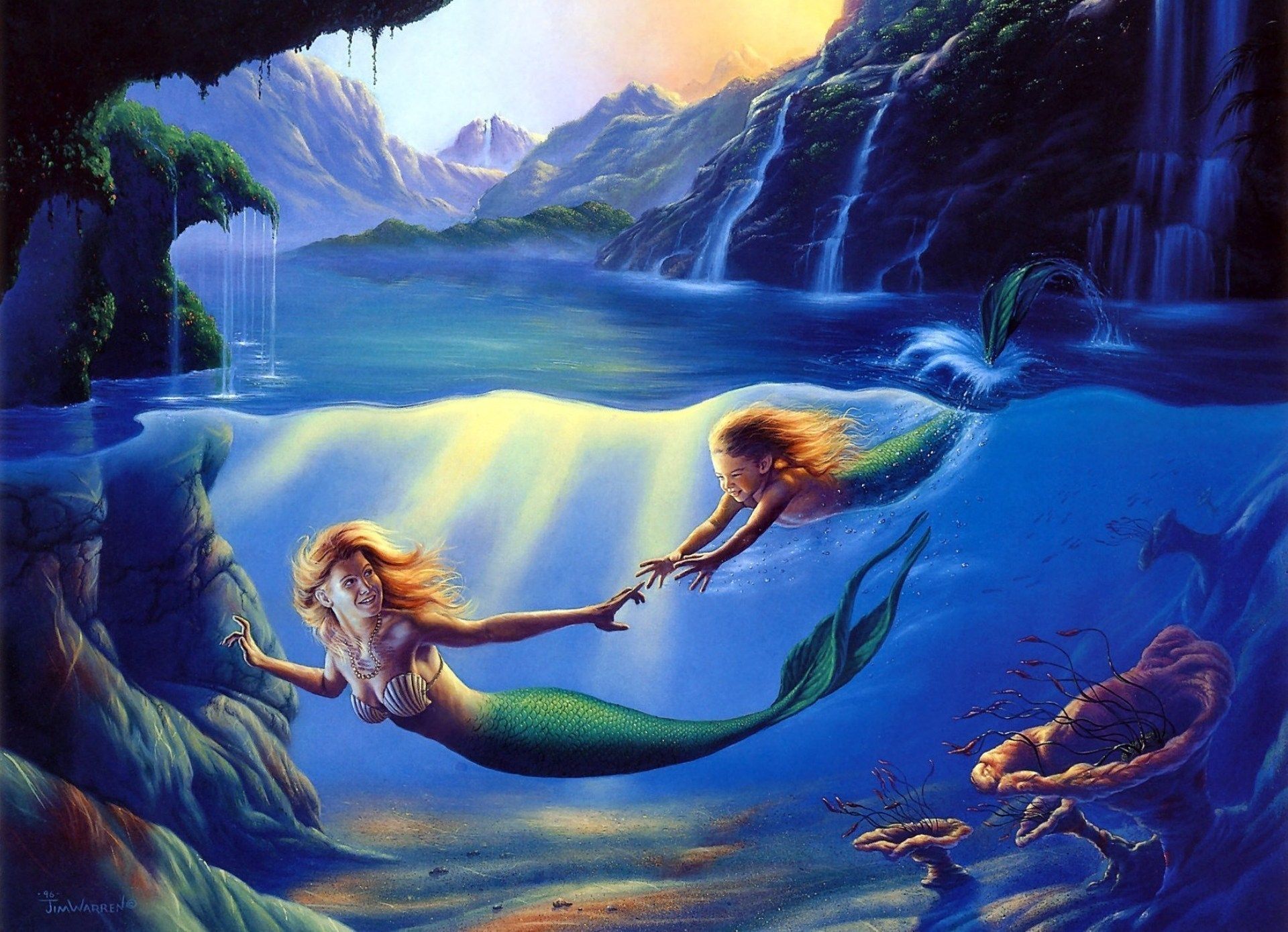 High Definition Wallpaper Of Mermaid Daughter Image Underwater