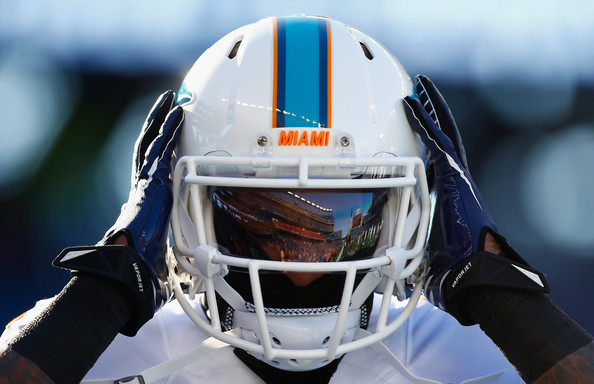 Jarvis Landry Of The Miami Dolphins Warms Up Before