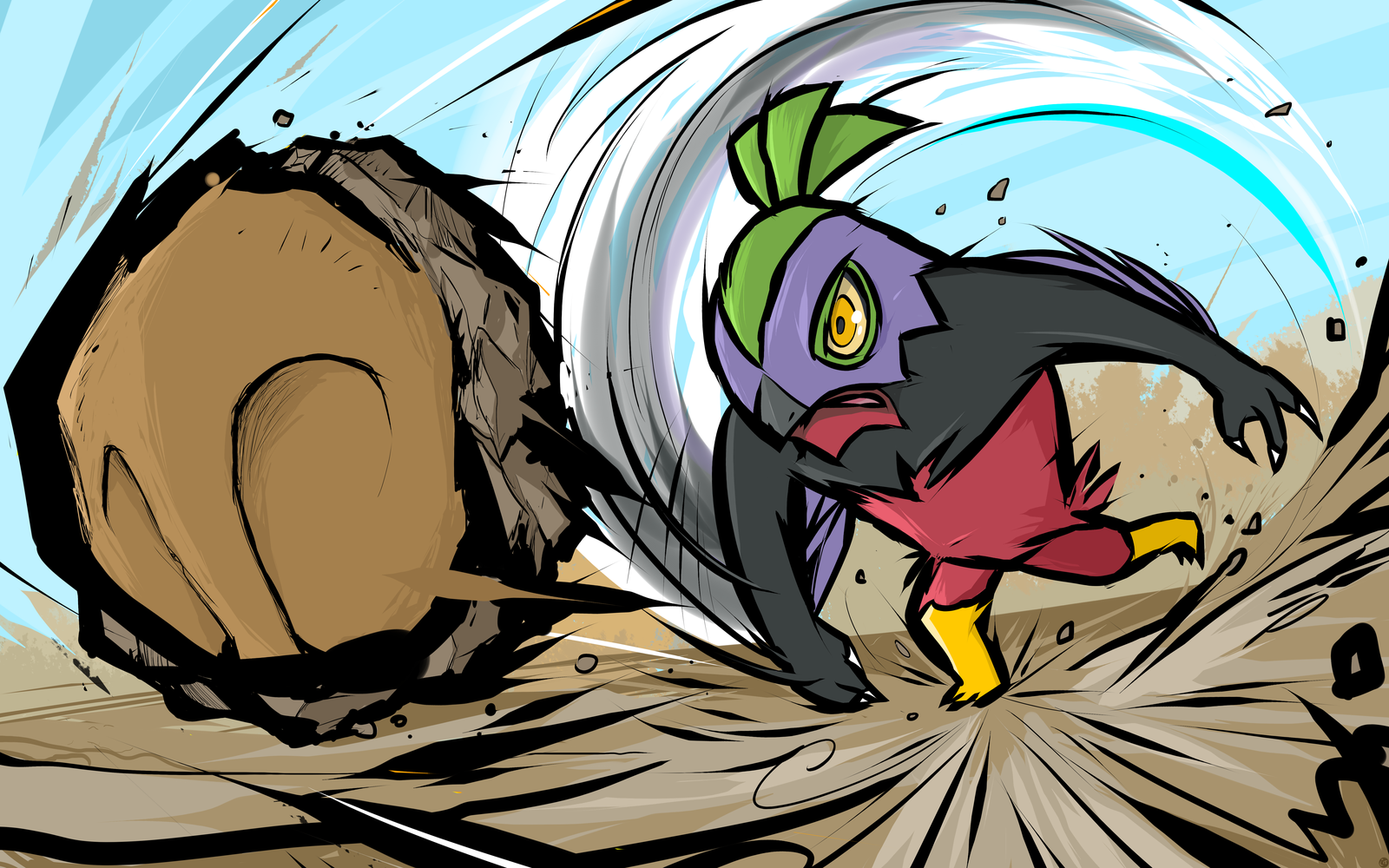 Shiny Hawlucha Fling By Ishmam Deviantart