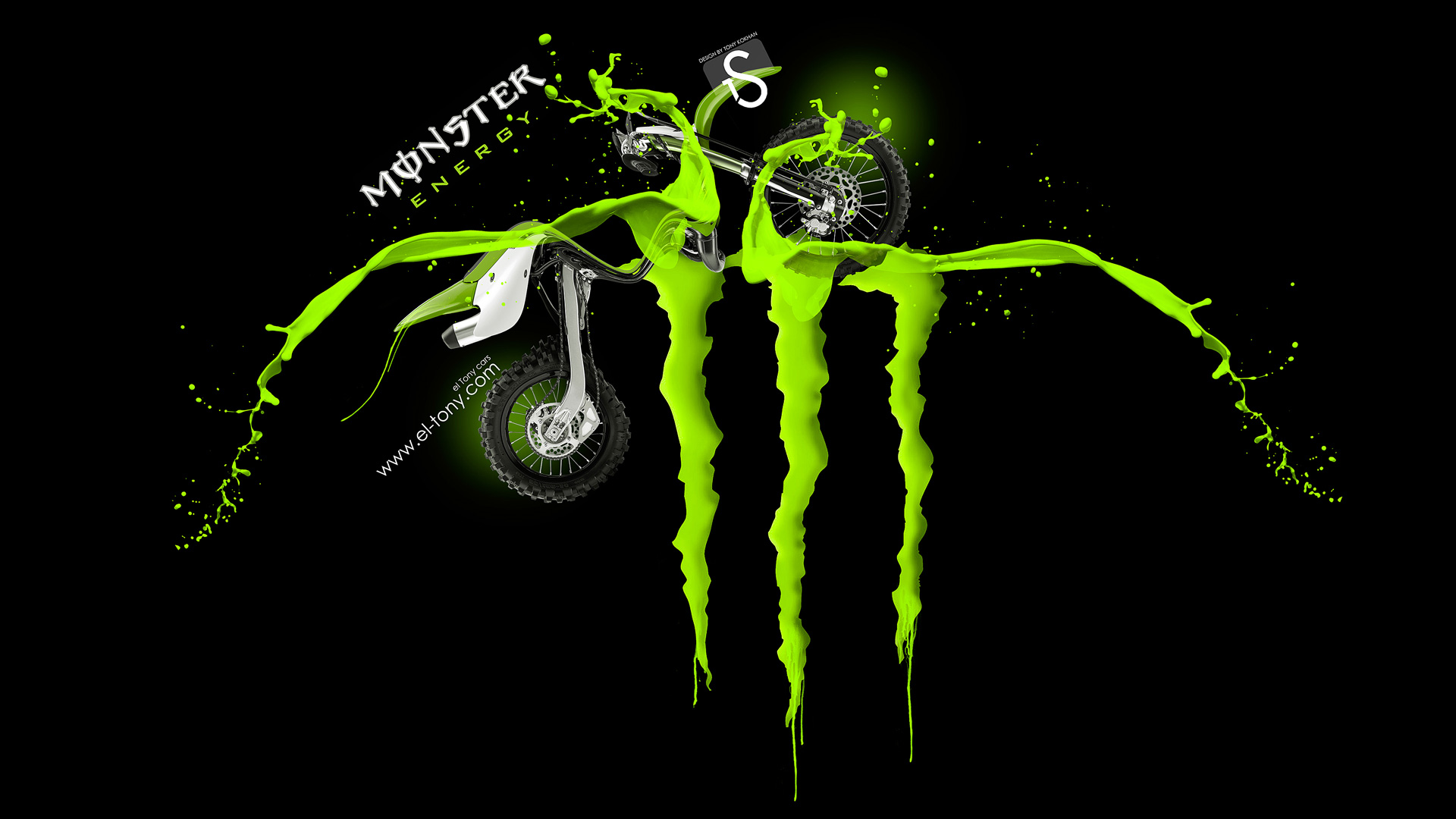 Monster Energy Moto Kawasaki Side Live Colors Bike