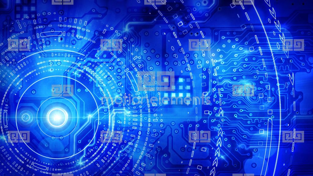 Blue Computer Circuit Board Background Loop Stock Animation Royalty