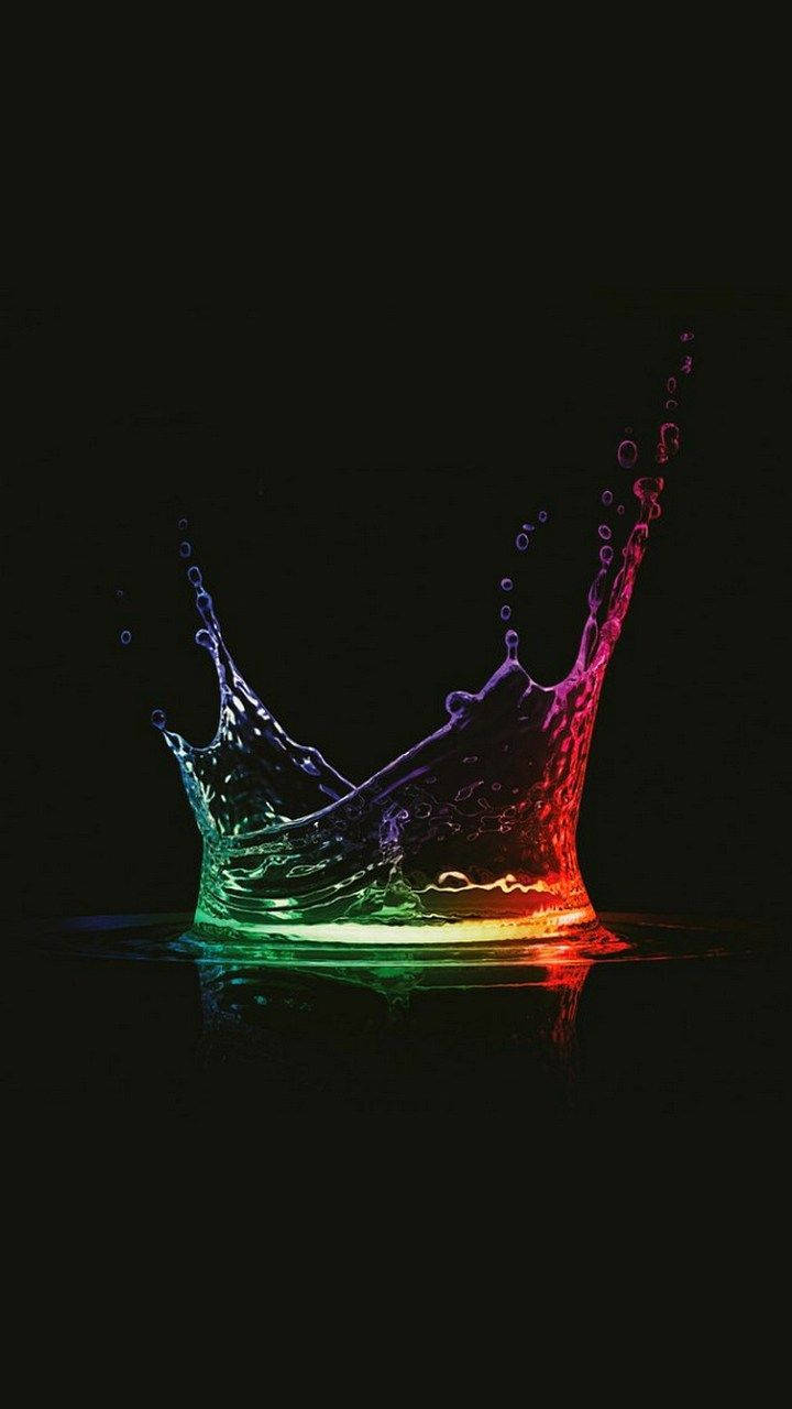 Amoled Rainbow Water Splash 4k Wallpaper