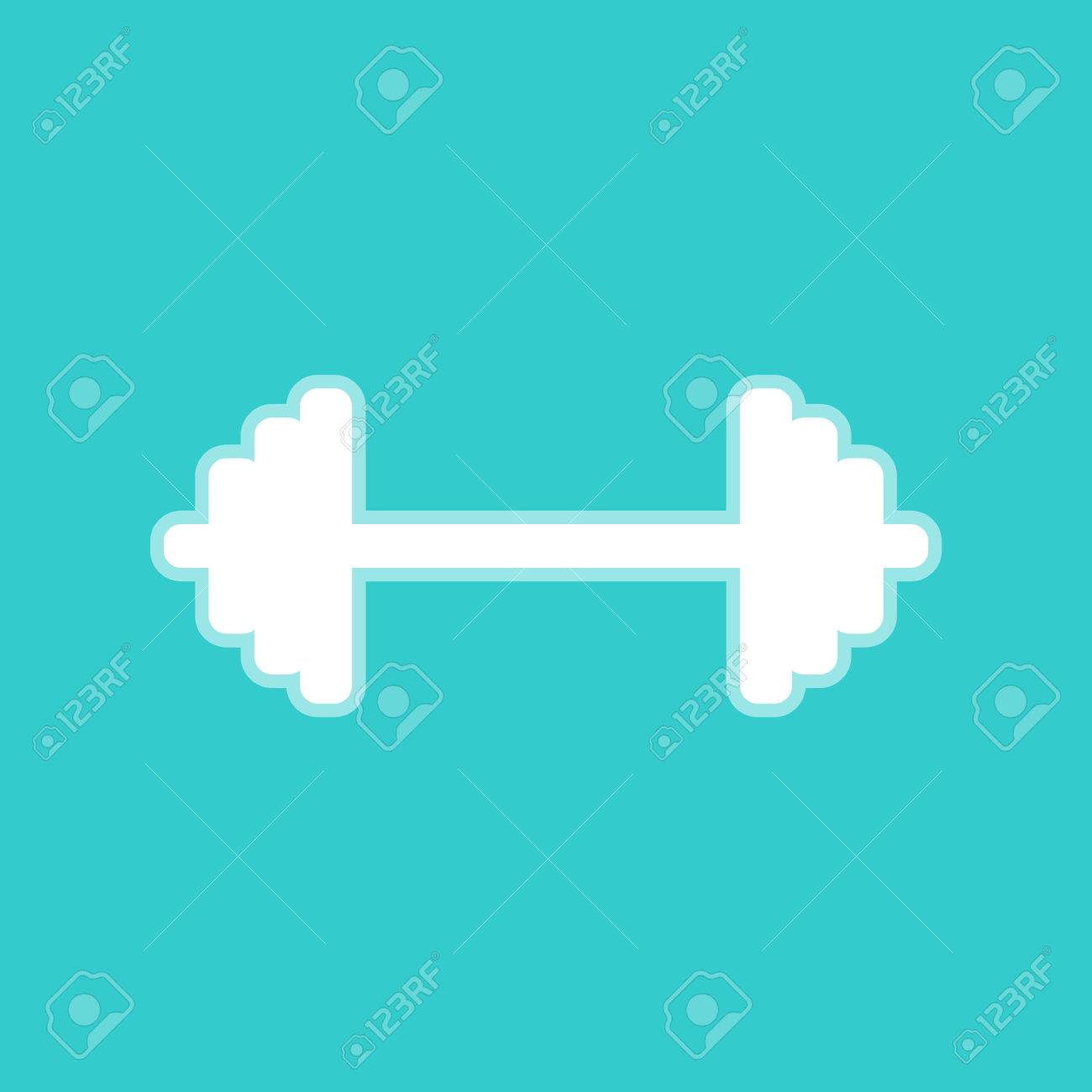 Free download Dumbbell Weights Sign White Icon With Whitish Background