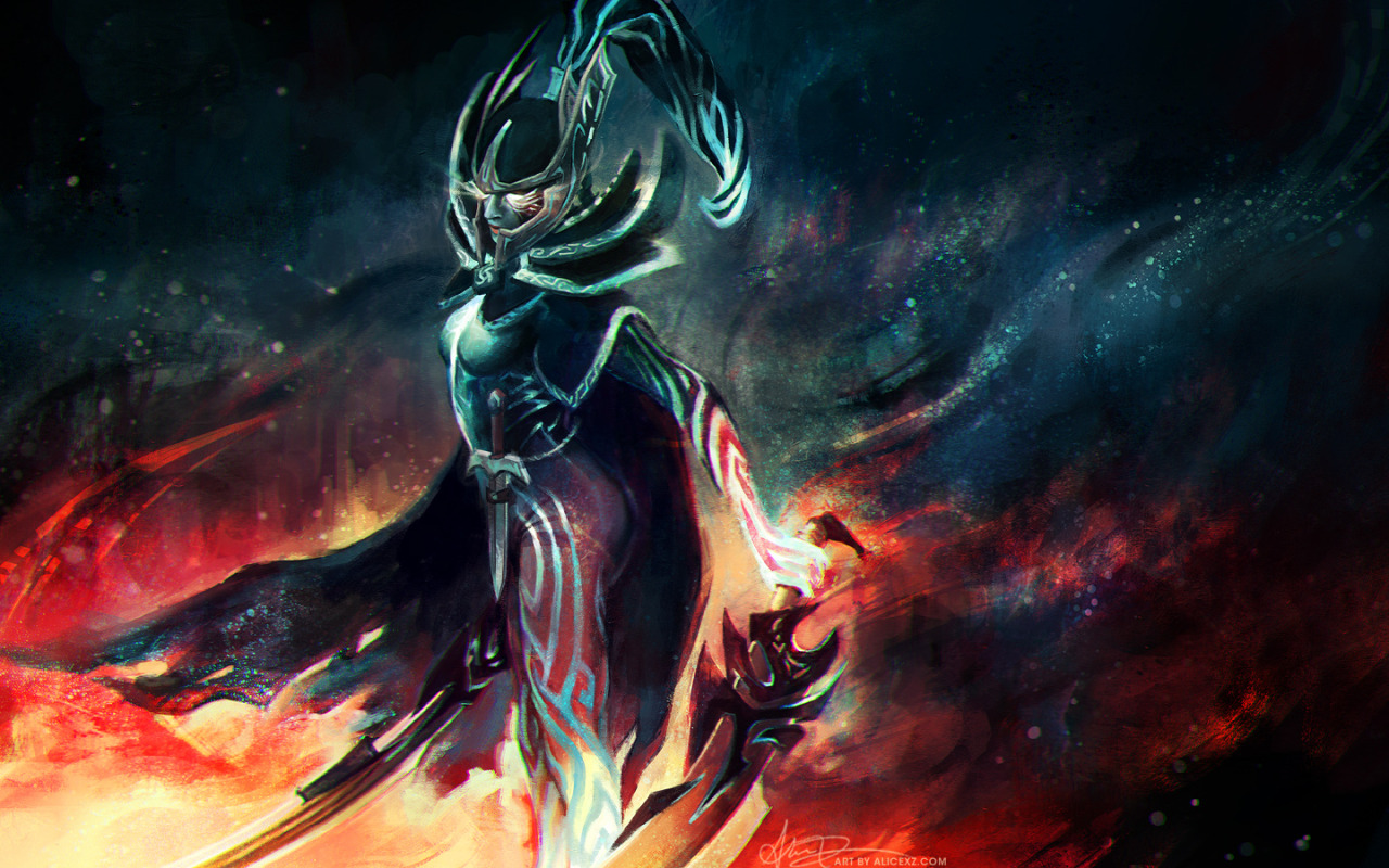 Painting Of Phantom Assassin From Dota Works As A Wallpaper
