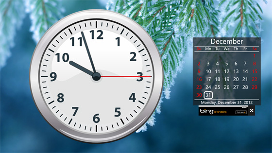 windows desktop clock calendar
