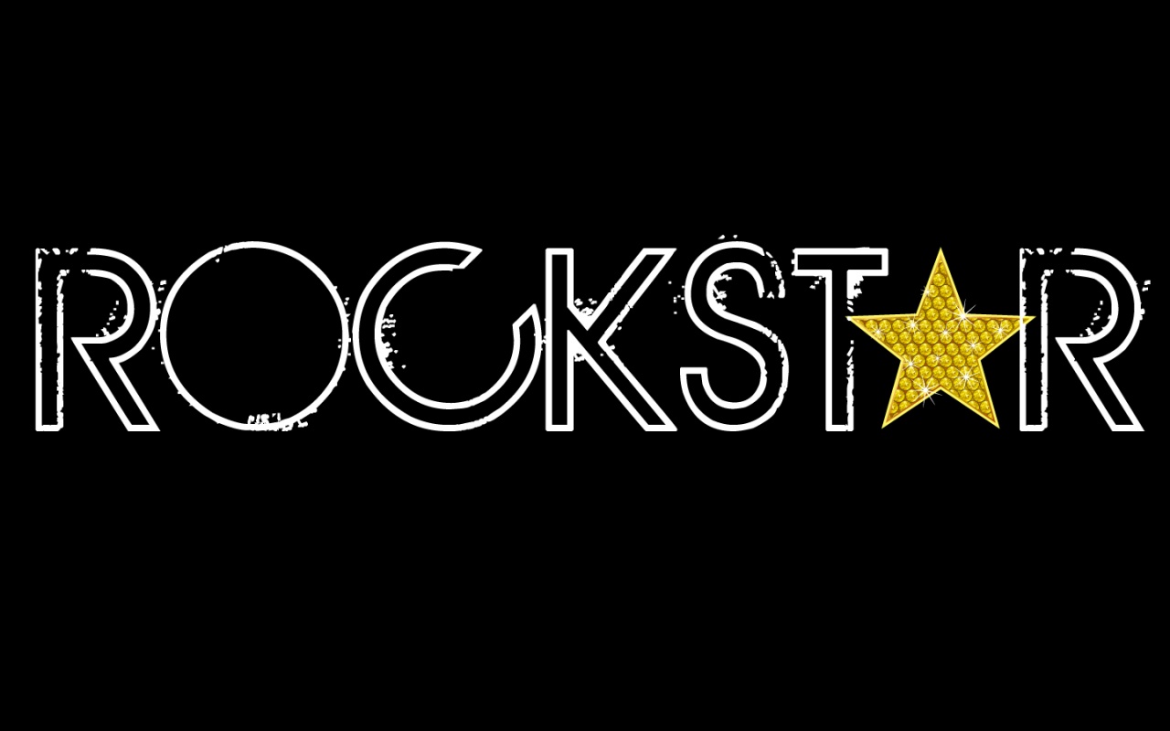 Rockstar Energy Drink Logo Typography On Black Background Wallpaper