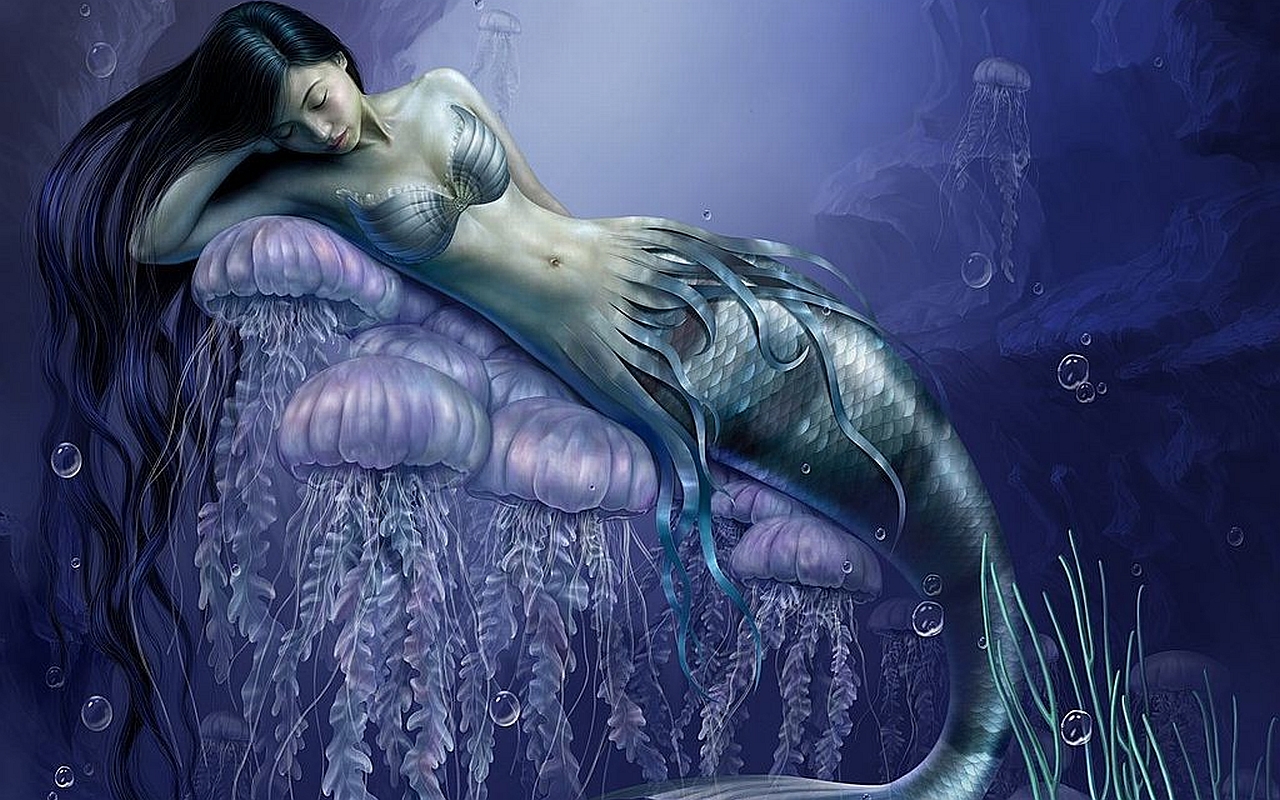 Mermaids And Jellyfish Wallpaper Background