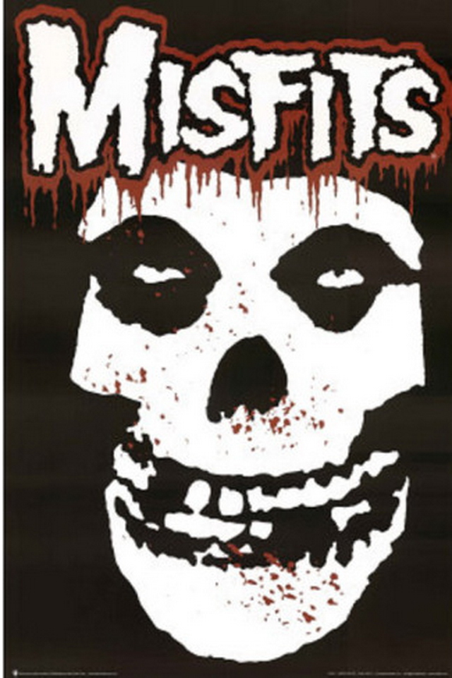 Free Download Misfits Skull Splatter Iphone Hd Wallpaper