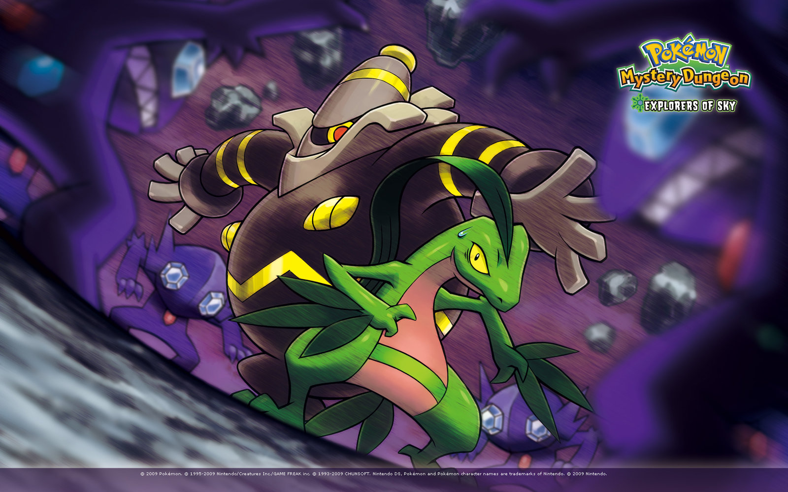 Grovyle And Dusknoir Surrounded Pok Mon Mystery Dungeon