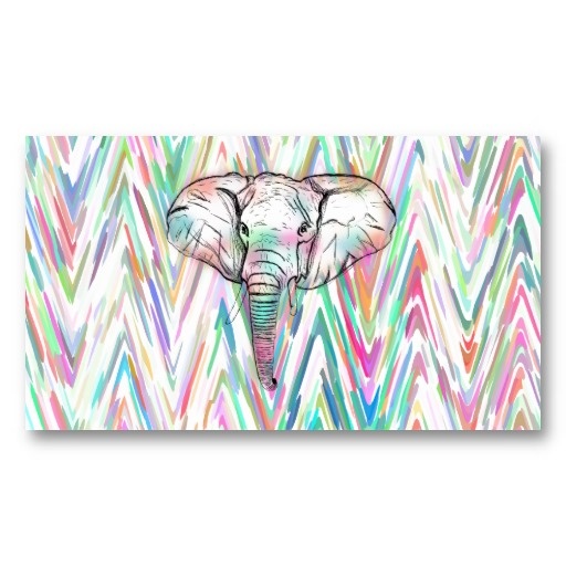 Tribal Elephant Background Pastel Chevron