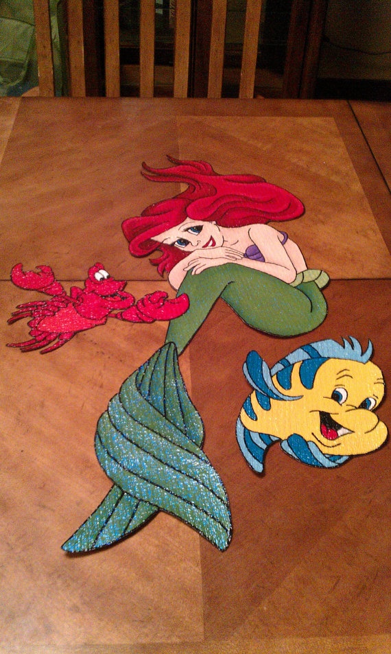 Little Mermaid Hand Painted Wallpaper Mural By Creativecharacter