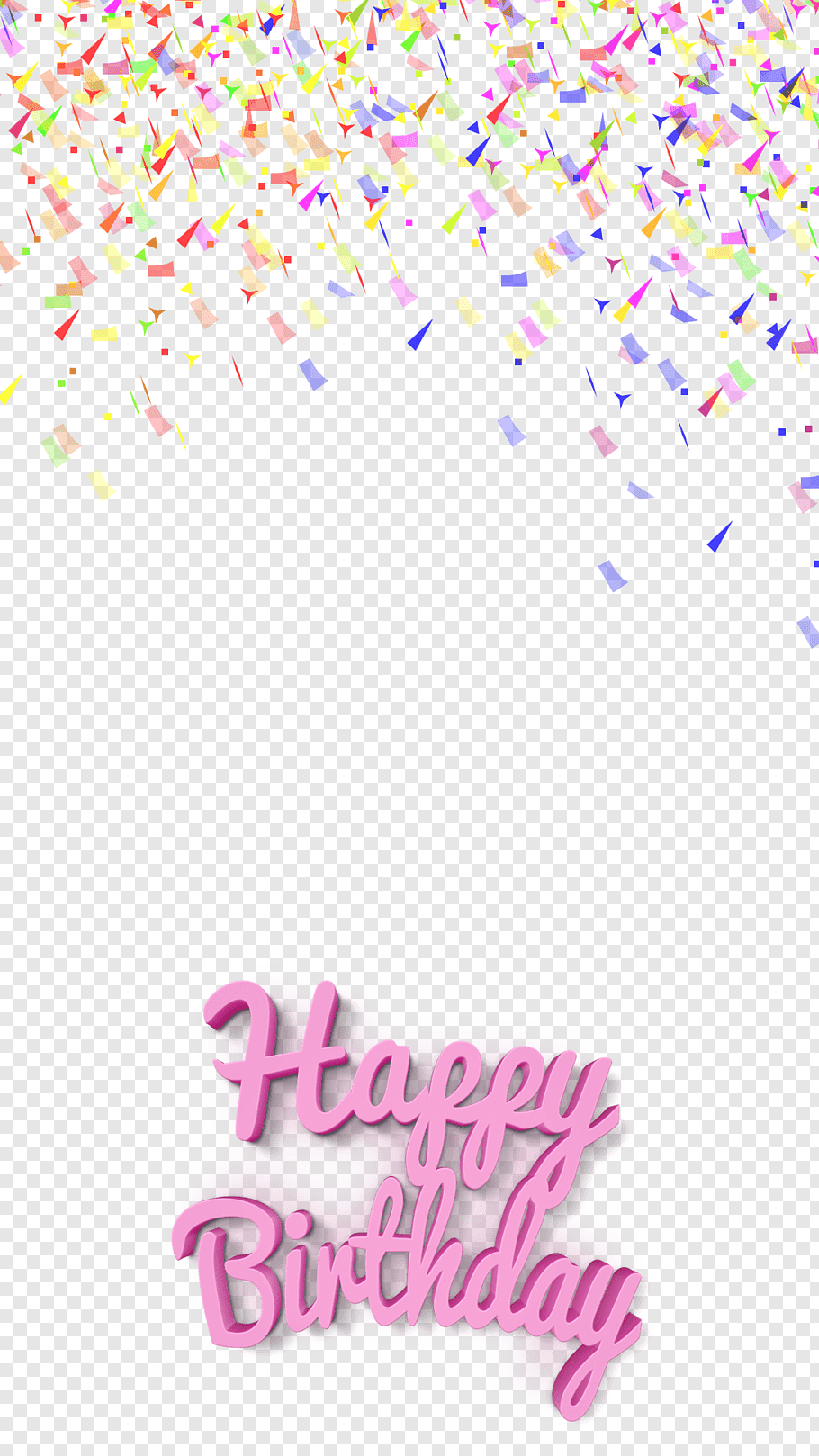 Pink Happy BirtHDay Text Confetti Bitstrips Snapchat