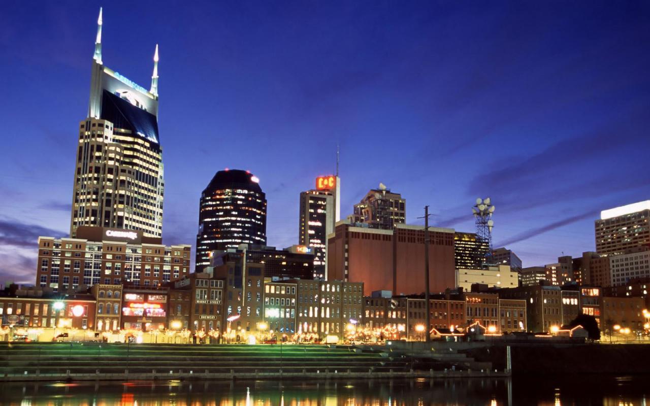 Wallpaper Downtown Nashville At Twilight Tennessee X