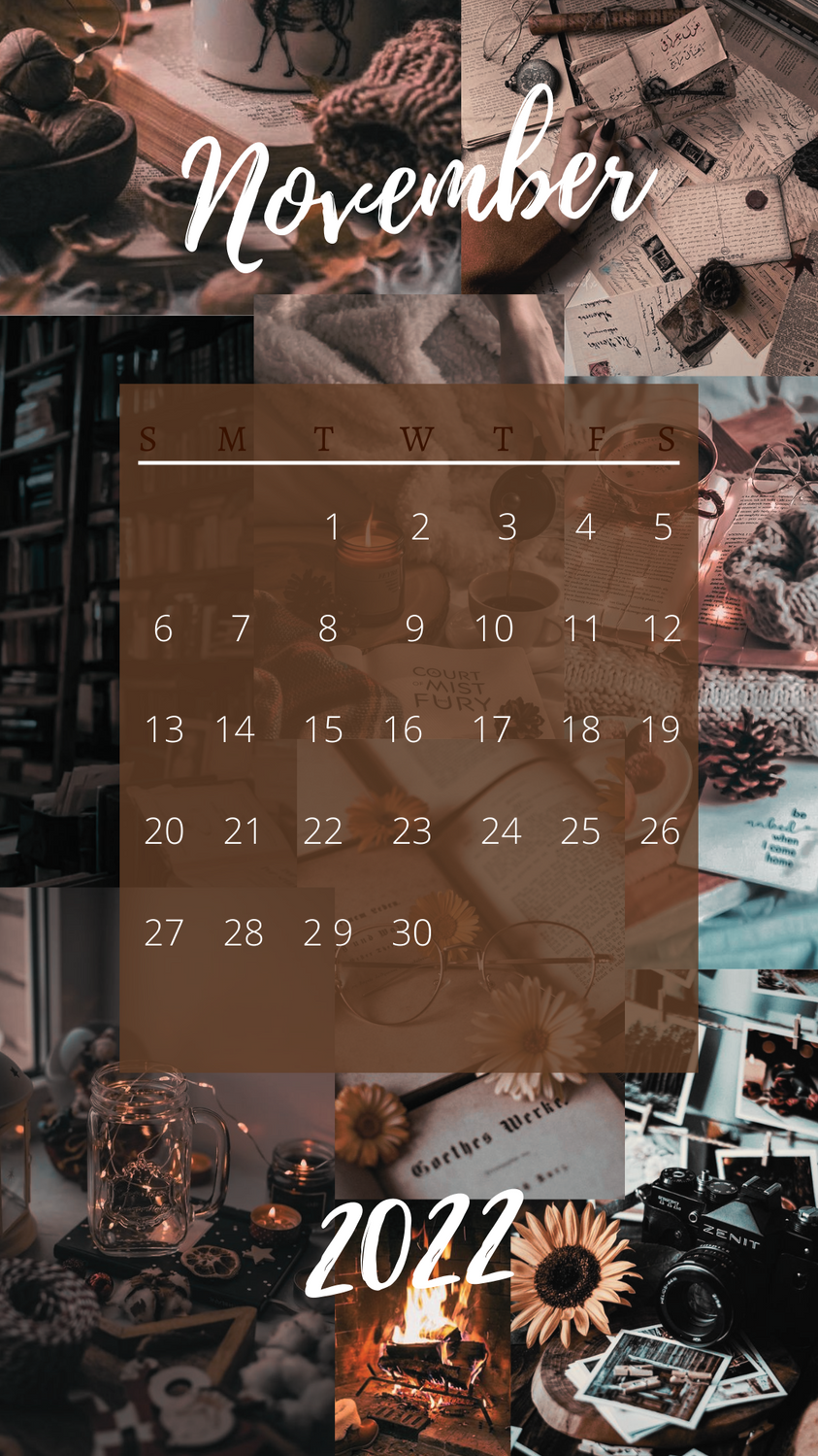 November Calendar Month Aesthetic Wallpaper iPhone Christmas