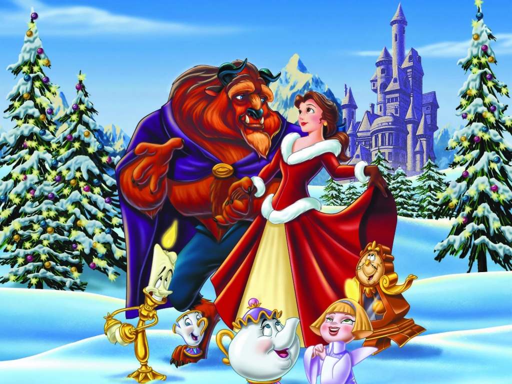 Beauty And The Beast Christmas Wallpaper Cartoons