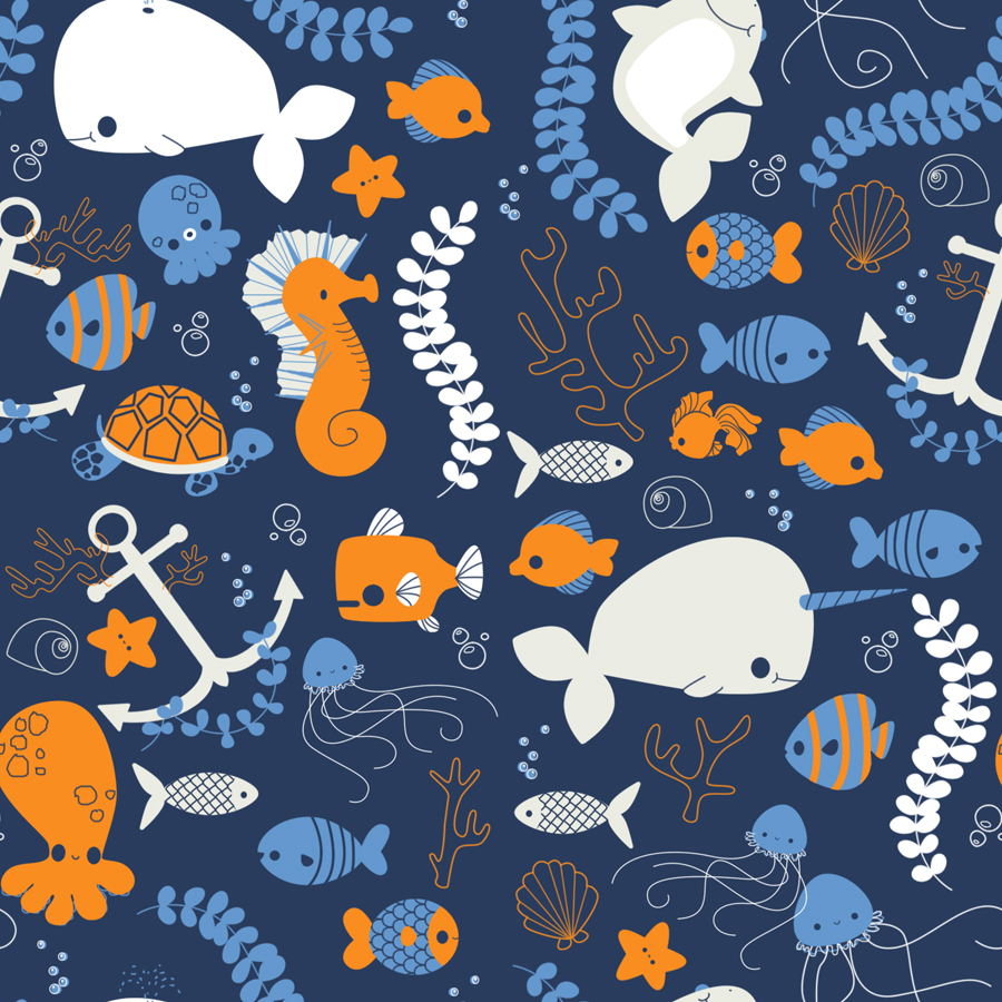Cute Patterns Background Ocean Friends Pattern By