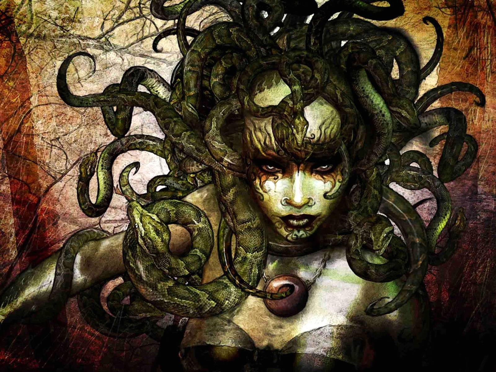 Medusa Illustration Mythical Creatures Wallpaper