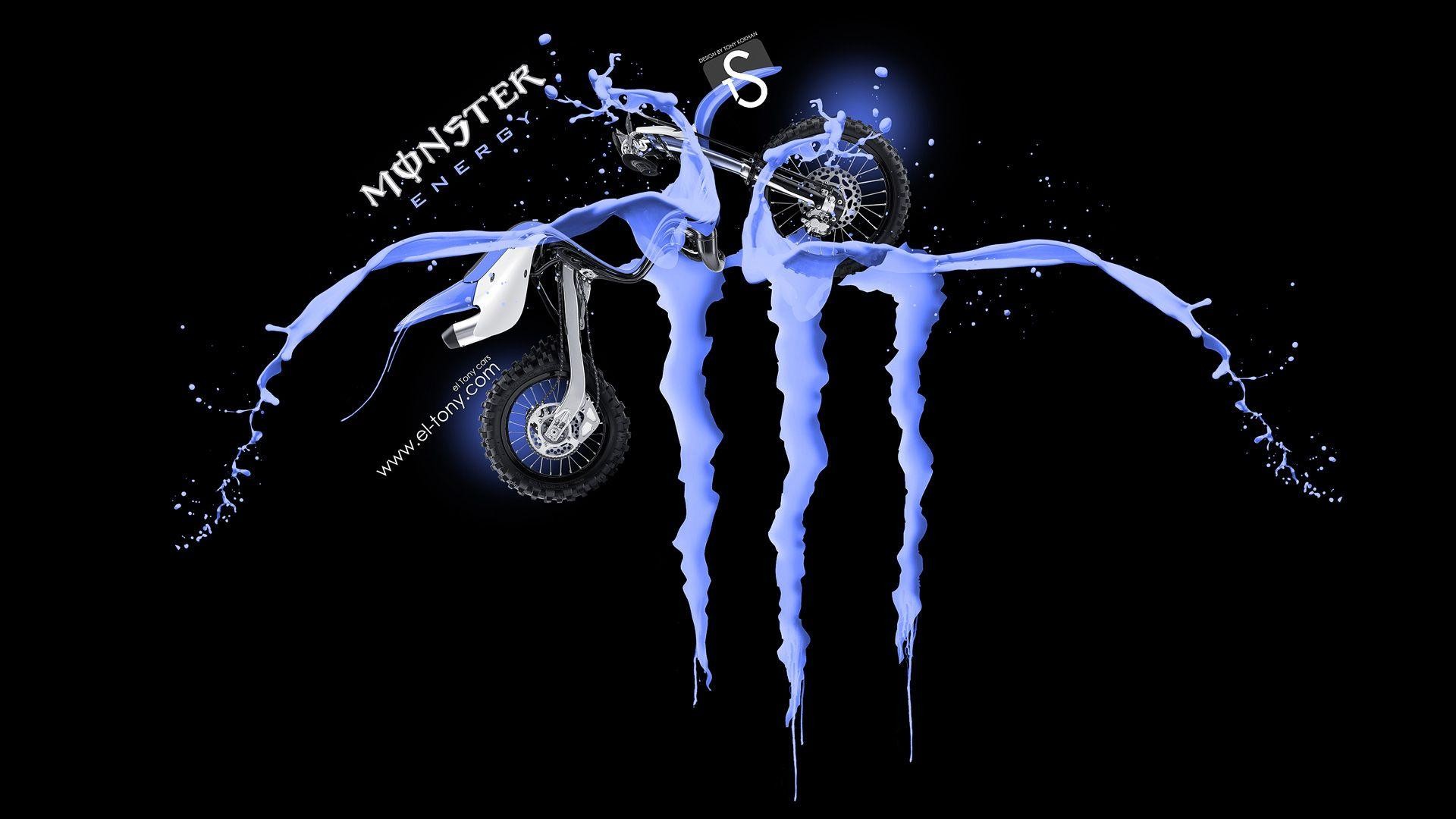Blue Monster Energy Logo Wallpaper Image