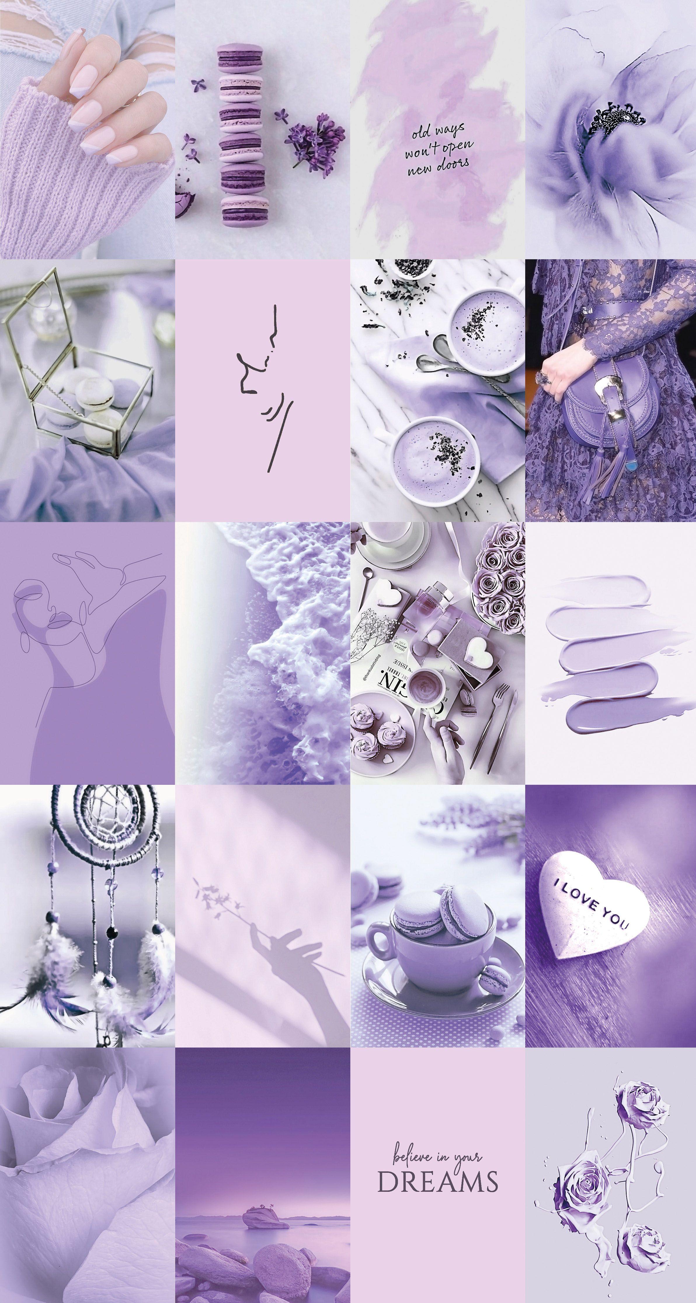 120pcs Pastel Purple Lavender Photo Collage Kit Aesthetic   Etsy